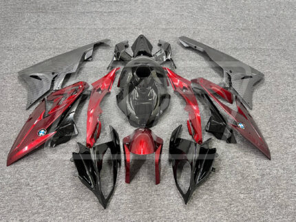 BMW S1000RR 2015-2016 Gloss Red & Black with Carbon Fiber Style ABS Fairings | Monster Fairings