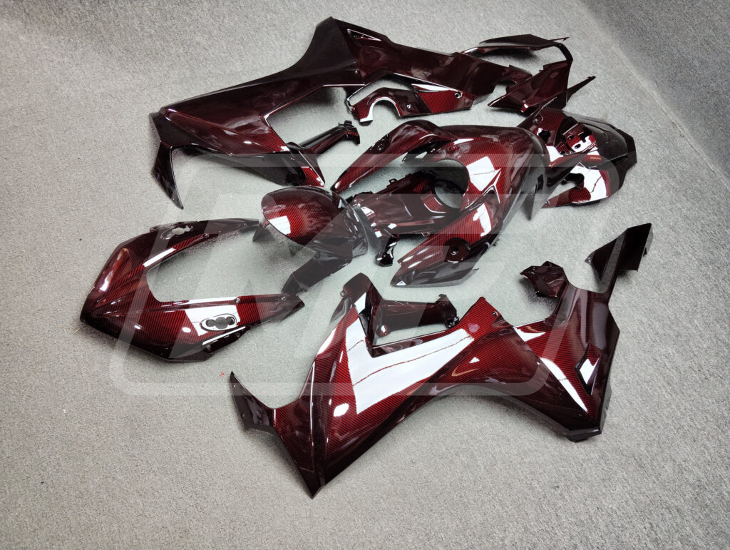 Gloss Deep Red Carbon Fiber Style ABS fairings for Honda CBR1000RR 2017 - 2025 - premium OEM fit kit by Monster Fairings