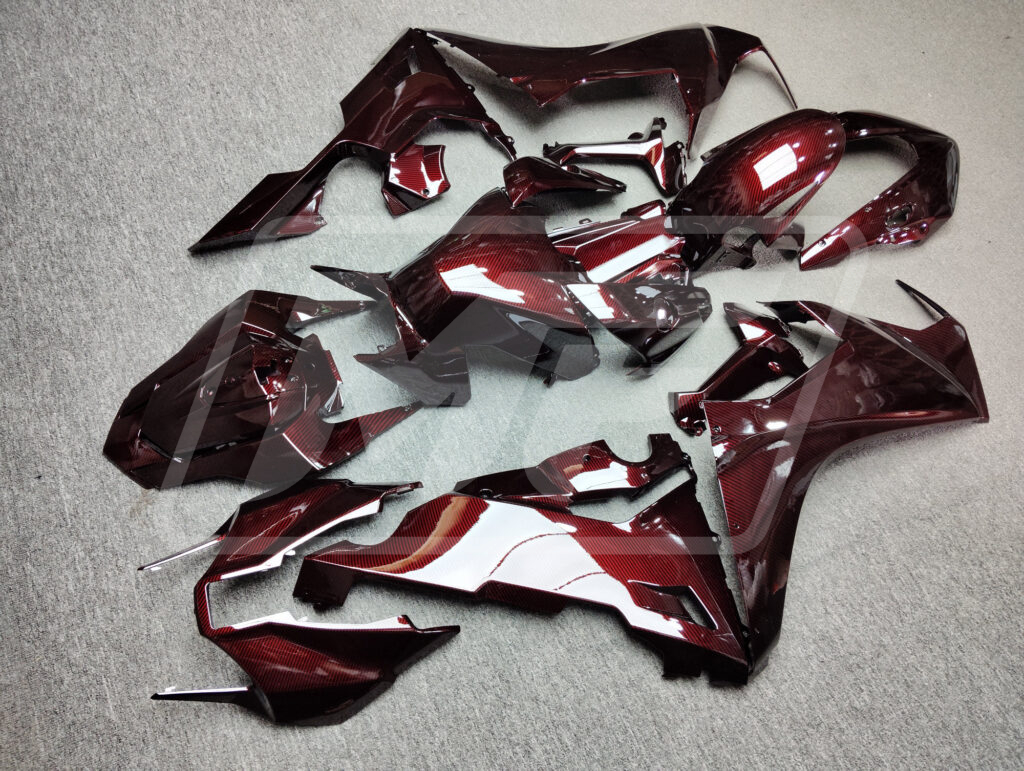 2017 - 2025 Honda CBR1000RR Gloss Deep Red Carbon Fiber Style fairing set - ABS injection, custom painted by Monster Fairings