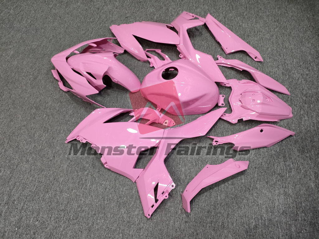 Kawasaki Ninja 400 custom ABS fairings 2018 - 2024 in Gloss Baby Pink - durable replacement kit, Monster Fairings
