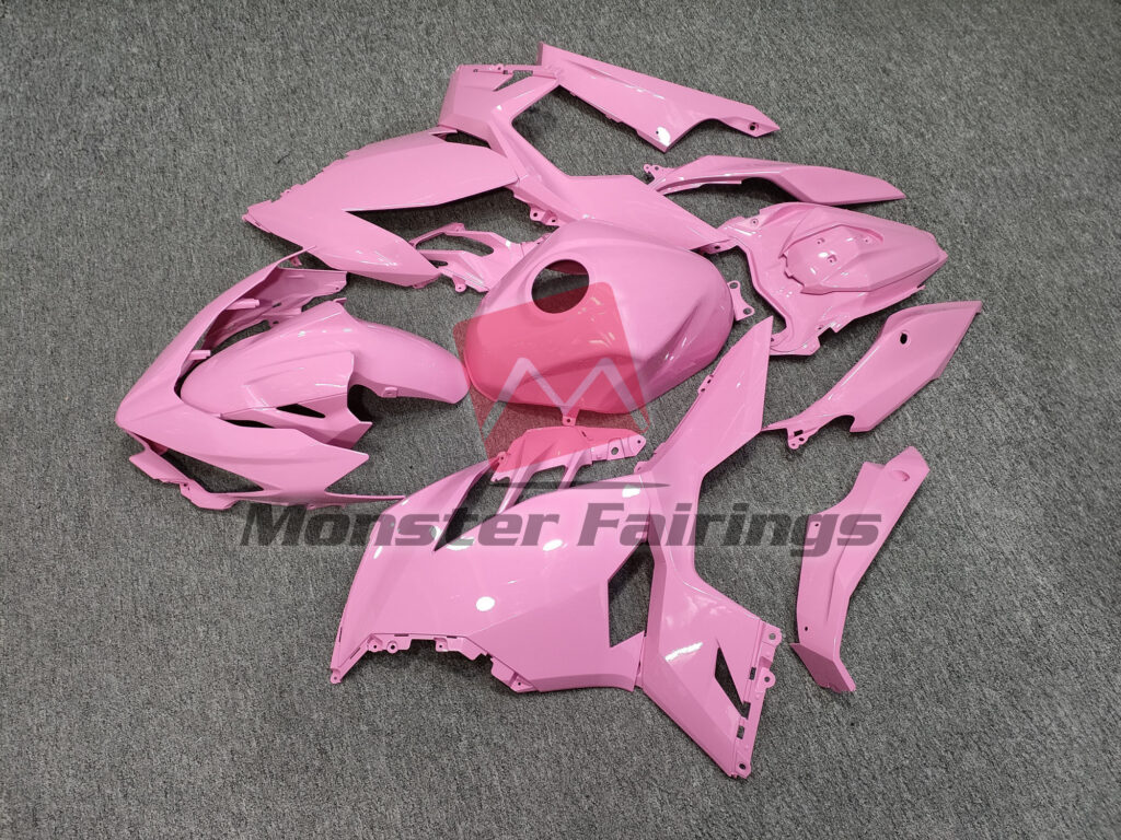 2018 - 2024 Kawasaki Ninja 400 Gloss Baby Pink fairing set - ABS injection, custom painted by Monster Fairings