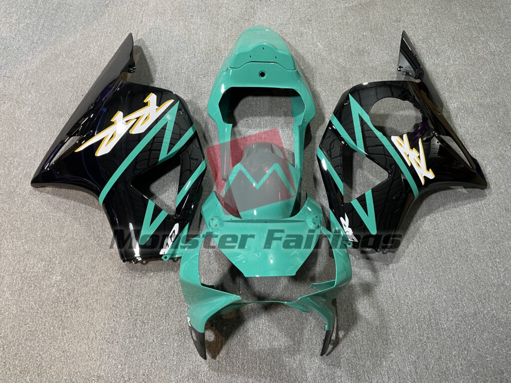 Honda CBR954RR 2002 - 2003 Gloss Teal Black ABS fairings - custom motorcycle bodywork kit by Monster Fairings