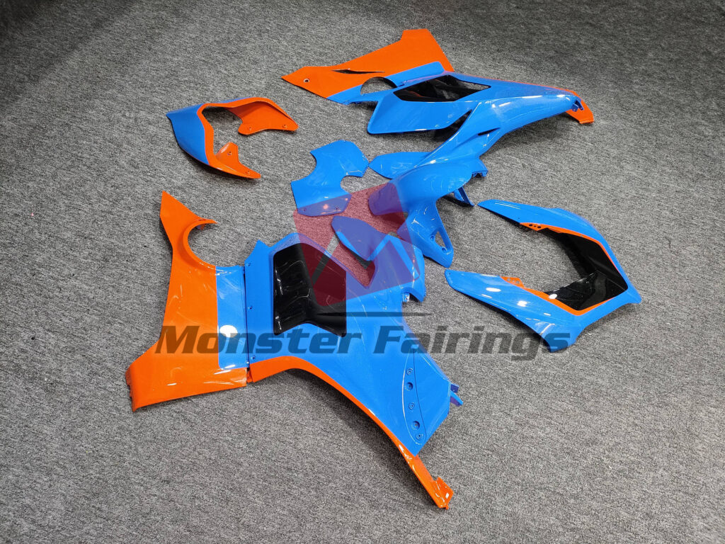 Gloss Blue & Orange Black ABS fairings for Ducati Panigale V4/V4S 2022 - 2024 - premium OEM fit kit by Monster Fairings