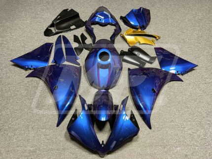 Yamaha R1 2012-2014 Gloss Blue & Purple Iridescent Gold ABS Fairings | Monster Fairings