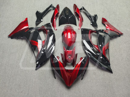 Kawasaki Ninja 650R 2017-2019 Gloss Dark Red & Black ABS Fairings | Monster Fairings