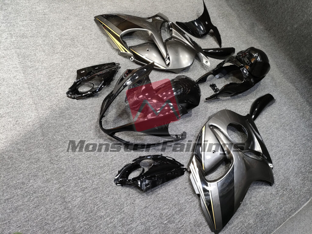 Gloss Grey Black ABS fairings for Suzuki GSXR 1300 2008 - 2020 - premium OEM fit kit by Monster Fairings