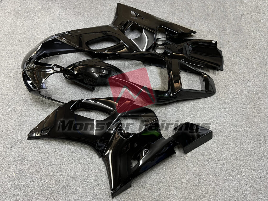 1998 - 2002 Yamaha R6 Gloss Black fairing set - ABS injection, custom painted by Monster Fairings