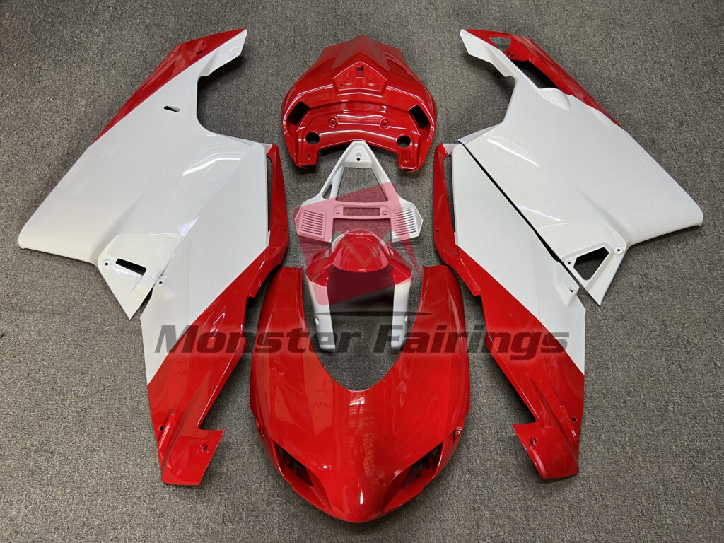 Ducati 999S 2006 Gloss Red & White ABS fairings - custom motorcycle bodywork kit by Monster Fairings