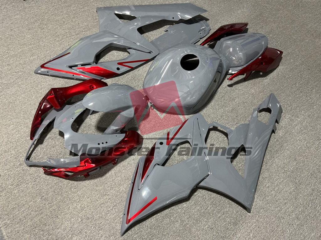 Gloss Nardo Gray Red ABS fairings for Suzuki GSXR 1000 2005 - 2006 - premium OEM fit kit by Monster Fairings