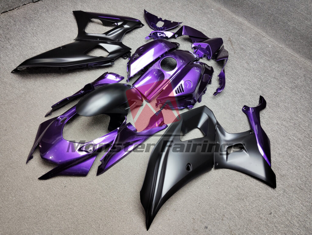 Gloss Deep Purple & Matte Black ABS fairings for Yamaha R7 2021 - 2025 - premium OEM fit kit by Monster Fairings