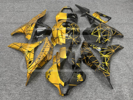 Honda CBR600RR 2009-2012 Gloss Black & Gold Pattern Split ABS Fairings | Monster Fairings