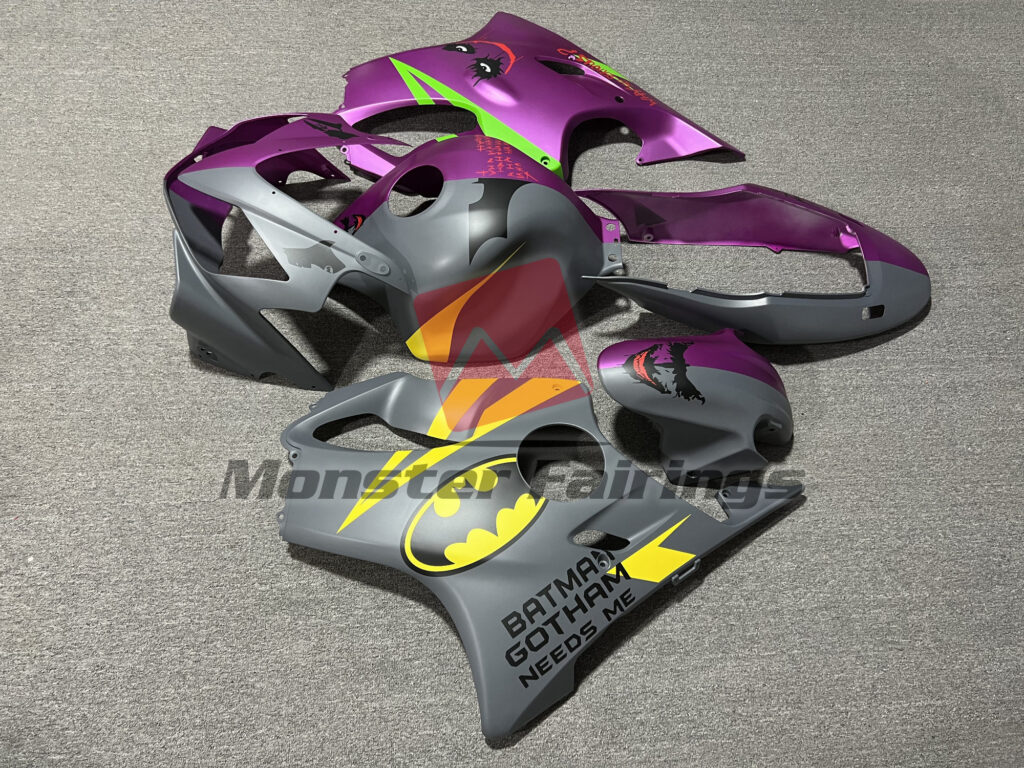 2004 - 2007 Honda CBR600F4i Matte Batman vs Joker fairing set - ABS injection, custom painted by Monster Fairings