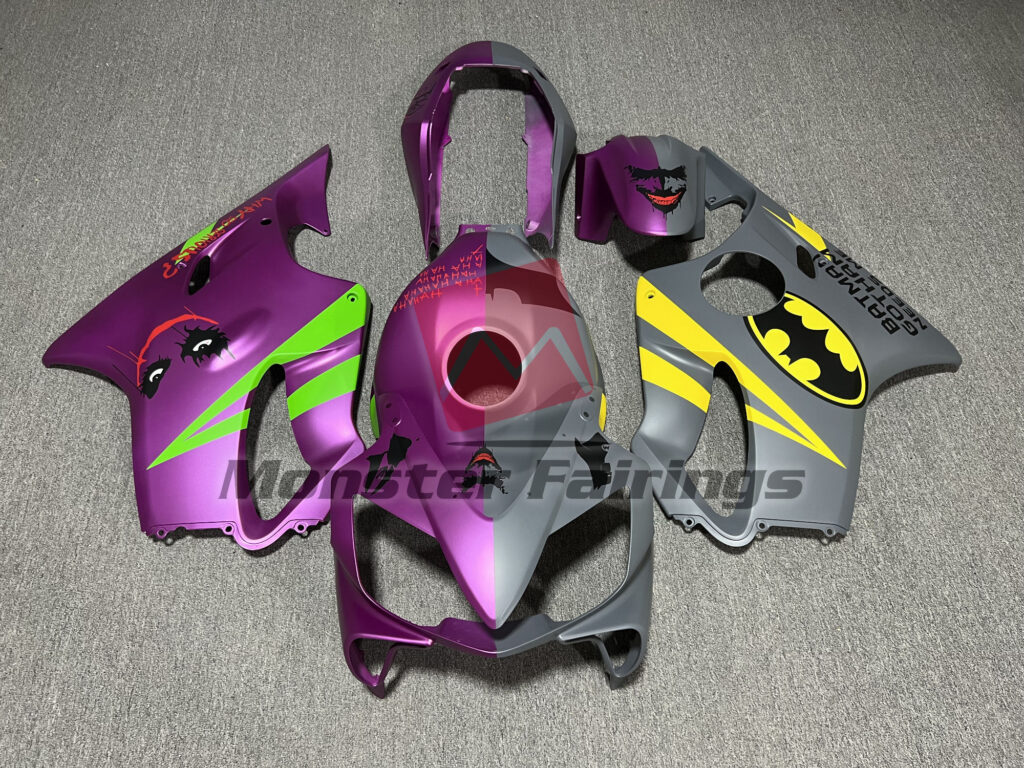 Honda CBR600F4i 2004 - 2007 Matte Batman vs Joker ABS fairings - custom motorcycle bodywork kit by Monster Fairings