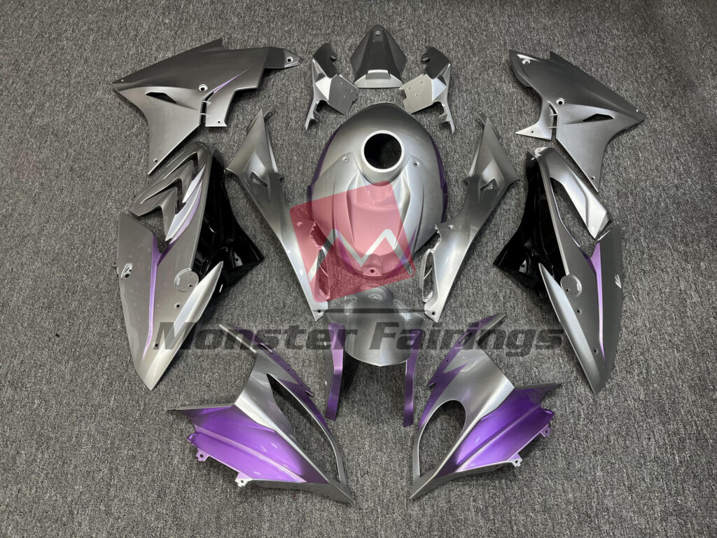 BMW S1000RR 2017 - 2018 Gloss Silver & Light Purple ABS fairings - custom motorcycle bodywork kit by Monster Fairings
