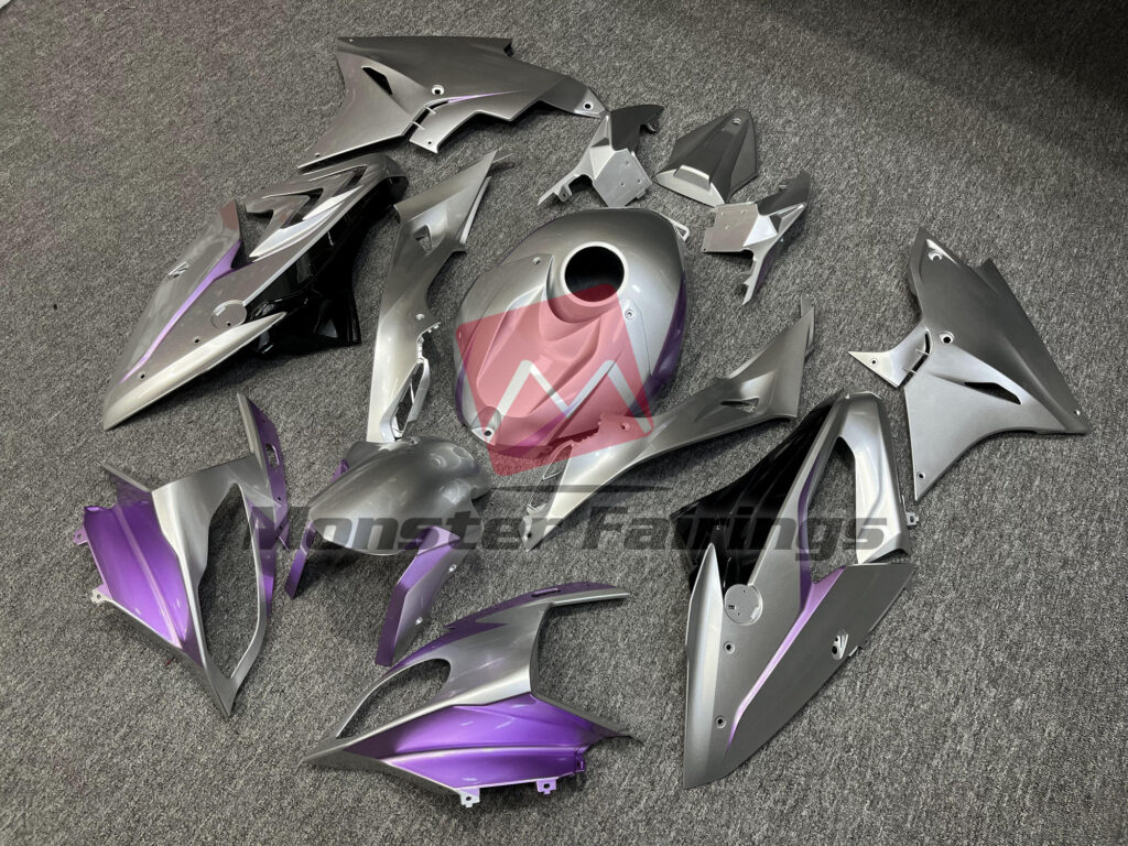 Gloss Silver & Light Purple ABS fairings for BMW S1000RR 2017 - 2018 - premium OEM fit kit by Monster Fairings