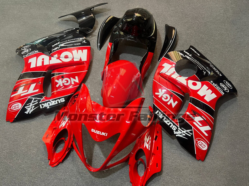 Gloss Red & Black Motul ABS fairings for Suzuki GSXR 1300 2008 - 2020 - premium OEM fit kit by Monster Fairings