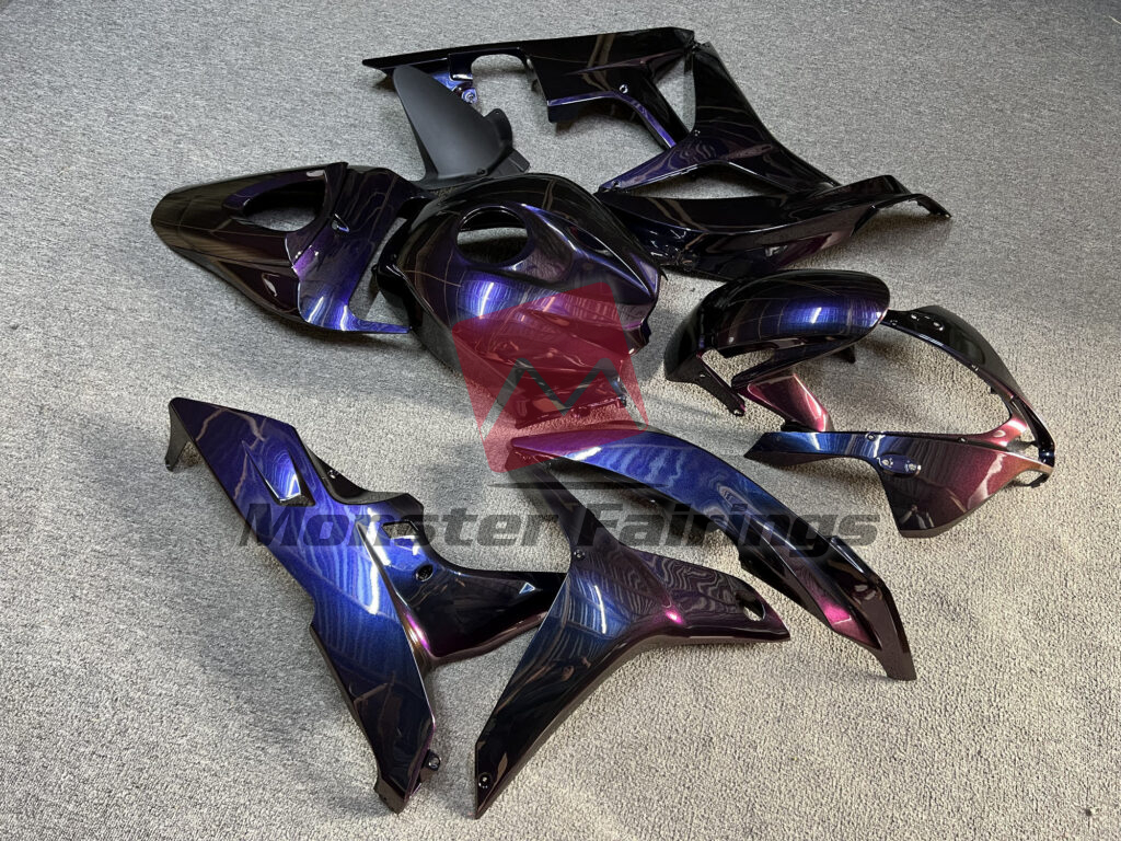 2007 - 2008 Honda CBR600RR Gloss Purple & Blue Chameleon fairing set - ABS injection, custom painted by Monster Fairings
