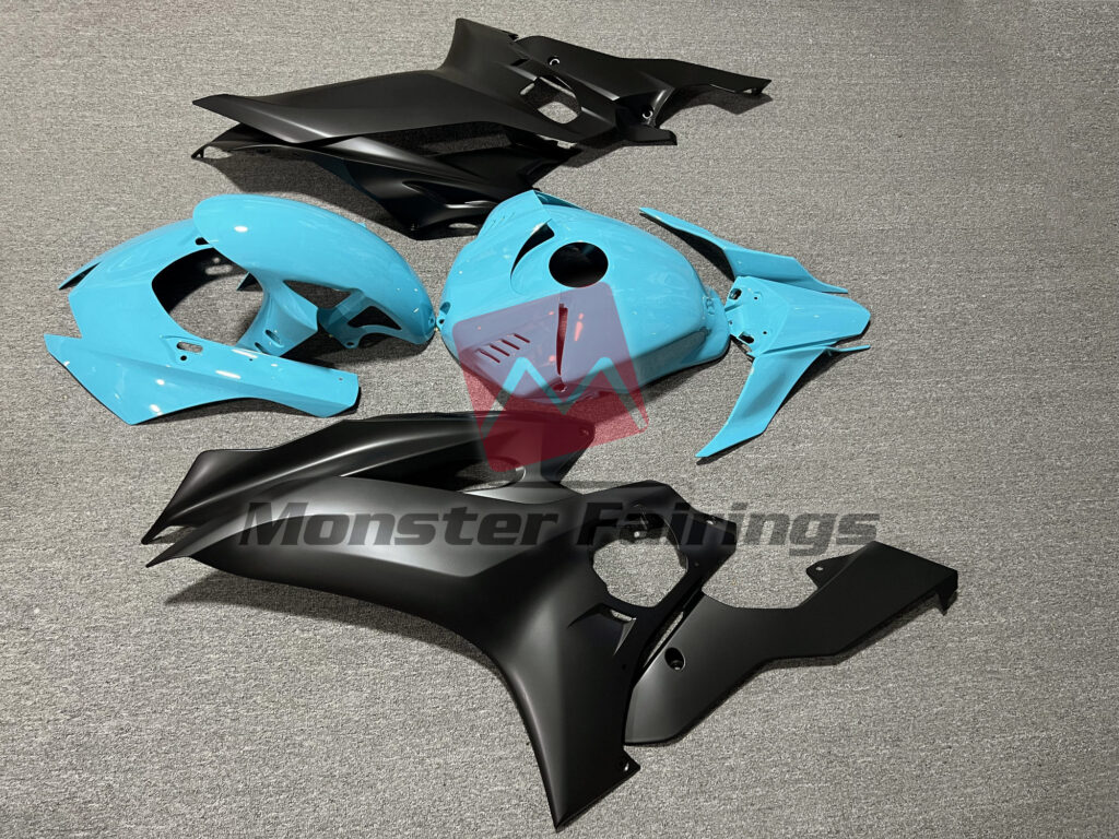 2017 - 2022 Yamaha R6 Gloss Teal & Matte Black fairing set - ABS injection, custom painted by Monster Fairings