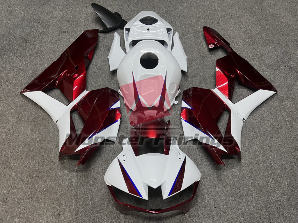 Honda CBR600RR 2013 - 2025 Gloss Red & White ABS fairings - custom motorcycle bodywork kit by Monster Fairings