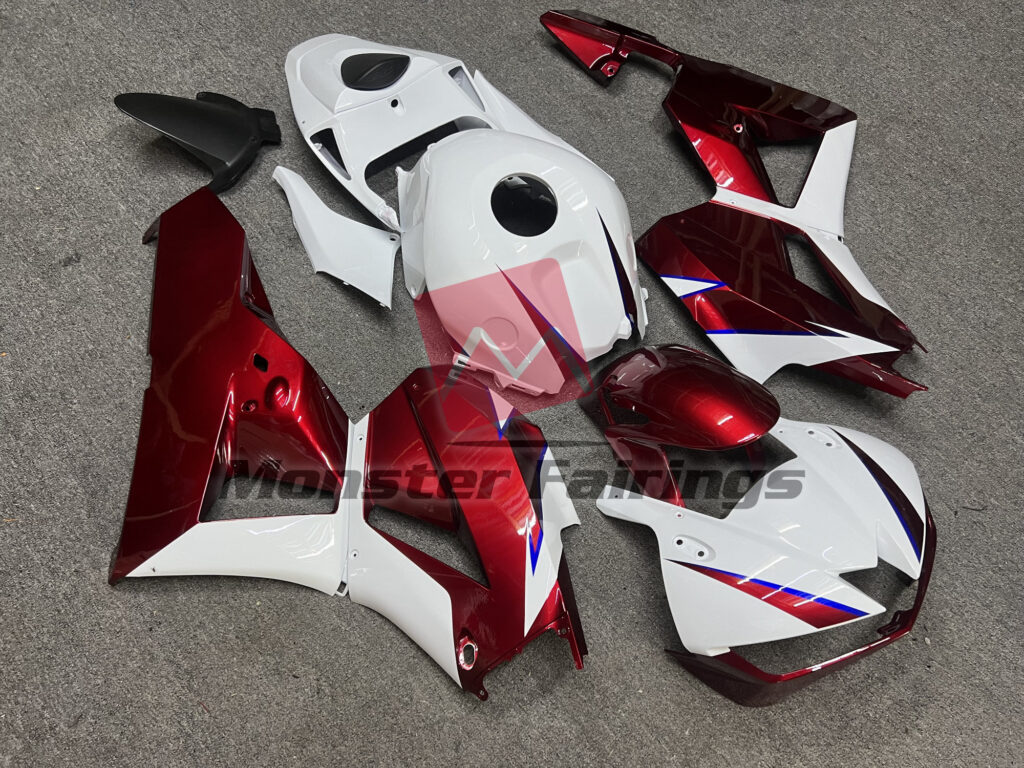 Honda CBR600RR custom ABS fairings 2013 - 2025 in Gloss Red & White - durable replacement kit, Monster Fairings
