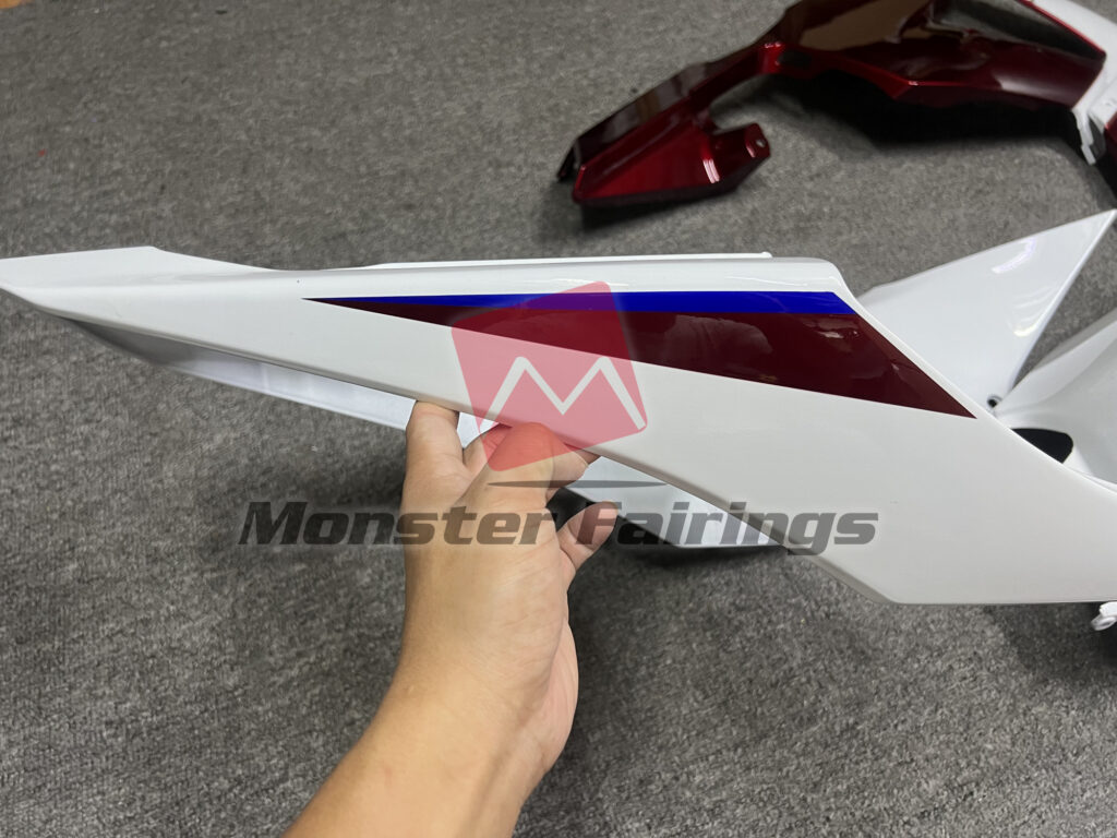 2013 - 2025 Honda CBR600RR Gloss Red & White fairing set - ABS injection, custom painted by Monster Fairings