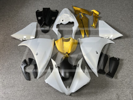 Yamaha R1 2012-2014 Pearl White & Gloss Gold ABS Fairings | Monster Fairings