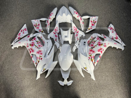 Kawasaki Ninja 650R 2020-2025 Gloss White Cherry Blossom ABS Fairings | Monster Fairings