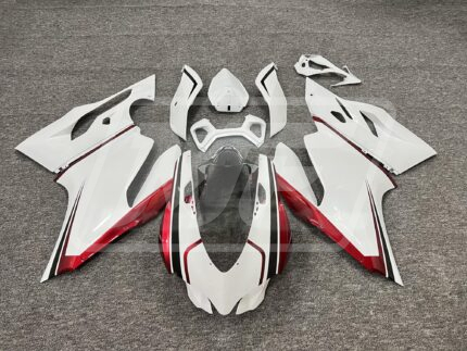 Ducati 1199 2012-2015 Pearl White Black & Red Accents ABS Fairings | Monster Fairings