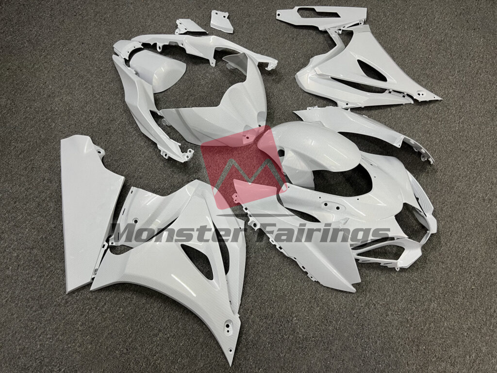 Monster Fairings ABS fairing kit for Suzuki GSXR 1000 2017 - 2025 - Gloss White Carbon Fiber, precise OEM fit