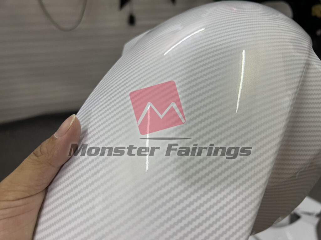 Suzuki GSXR 1000 2017 - 2025 ABS fairings, Gloss White Carbon Fiber - high - quality motorcycle kit by Monster Fairings