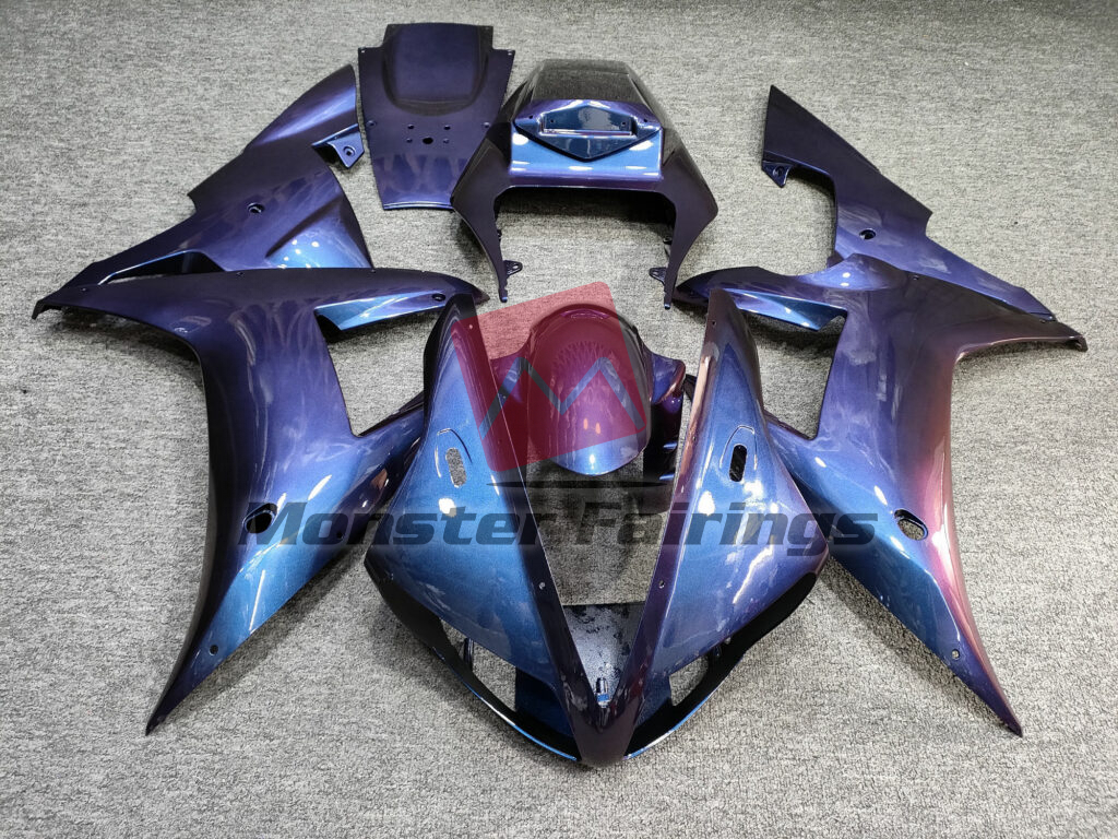 Yamaha R1 2002 - 2003 Gloss Purple Gradient ABS fairings - custom motorcycle bodywork kit by Monster Fairings