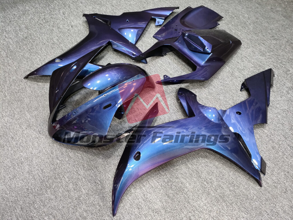 Yamaha R1 custom ABS fairings 2002 - 2003 in Gloss Purple Gradient - durable replacement kit, Monster Fairings