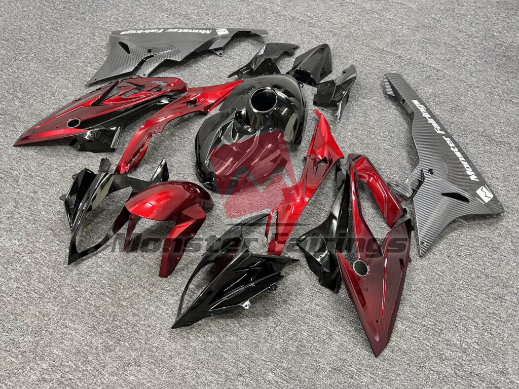 Gloss Red & Black Carbon Fiber ABS fairings for BMW S1000RR 2015 - 2016 - premium OEM fit kit by Monster Fairings