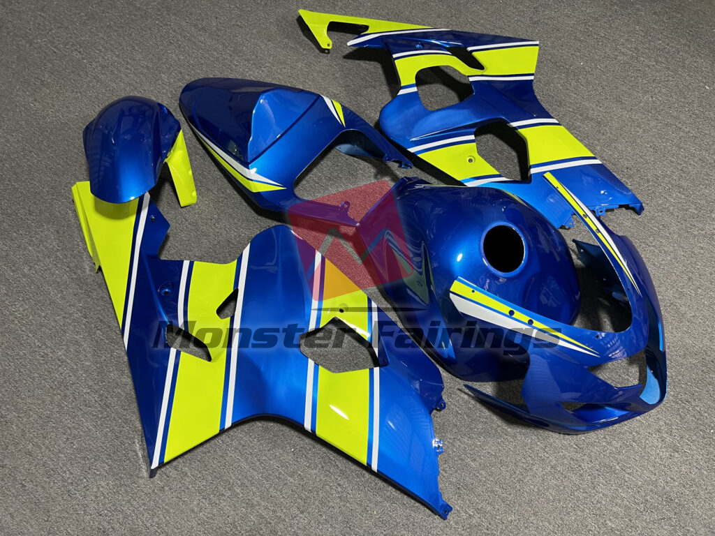 Gloss Blue & Lime Green ABS fairings for Suzuki GSXR 600 - 750 2004 - 2005 - premium OEM fit kit by Monster Fairings