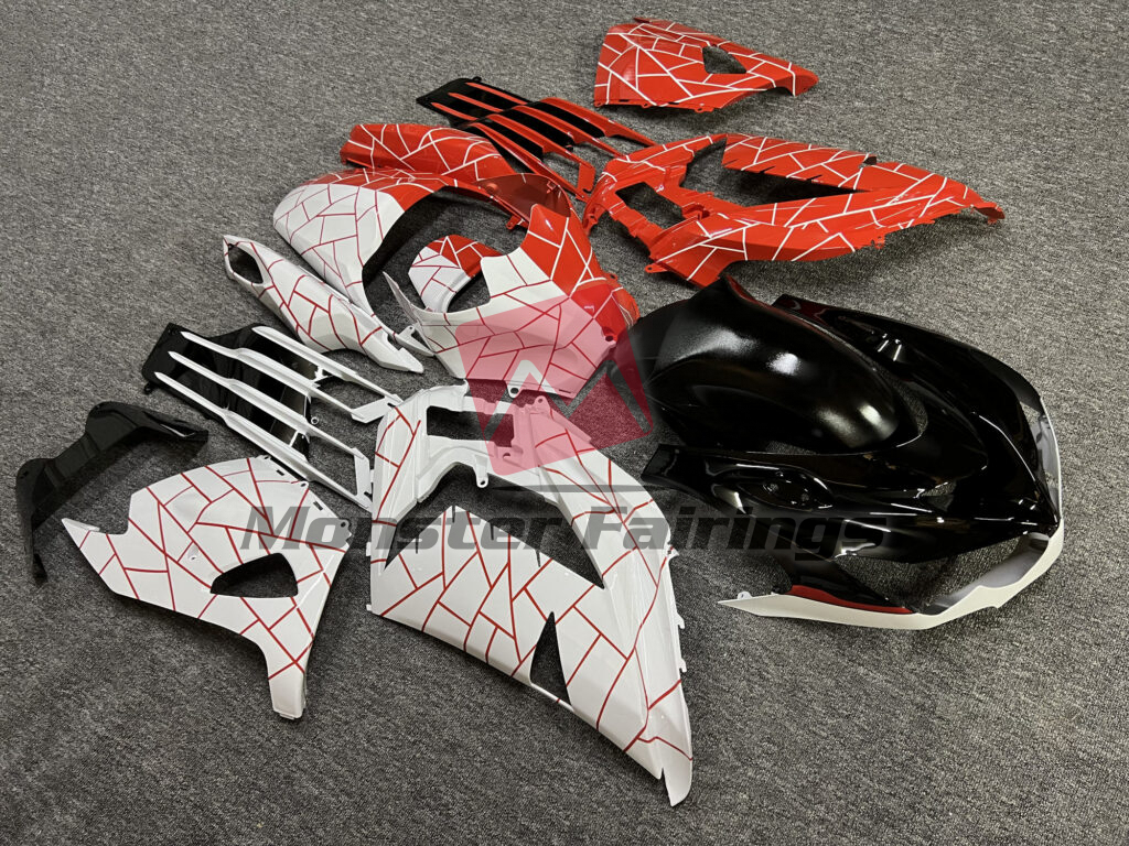 Kawasaki ZX14R custom ABS fairings 2012 - 2024 in Gloss White Orange & Black Special Design - durable replacement kit, Monster Fairings