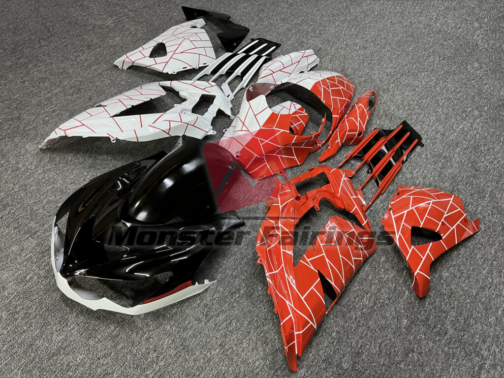 Gloss White Orange & Black Special Design ABS fairings for Kawasaki ZX14R 2012 - 2024 - premium OEM fit kit by Monster Fairings