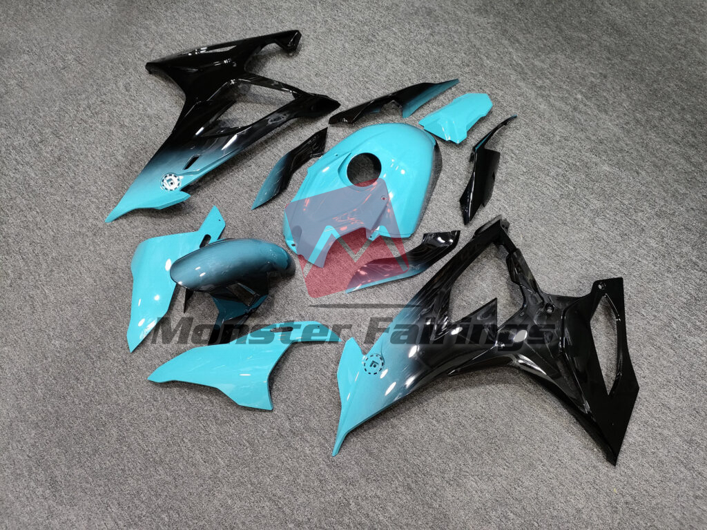 Gloss Teal & Black Fade ABS fairings for BMW S1000RR 2019 - 2022 - premium OEM fit kit by Monster Fairings