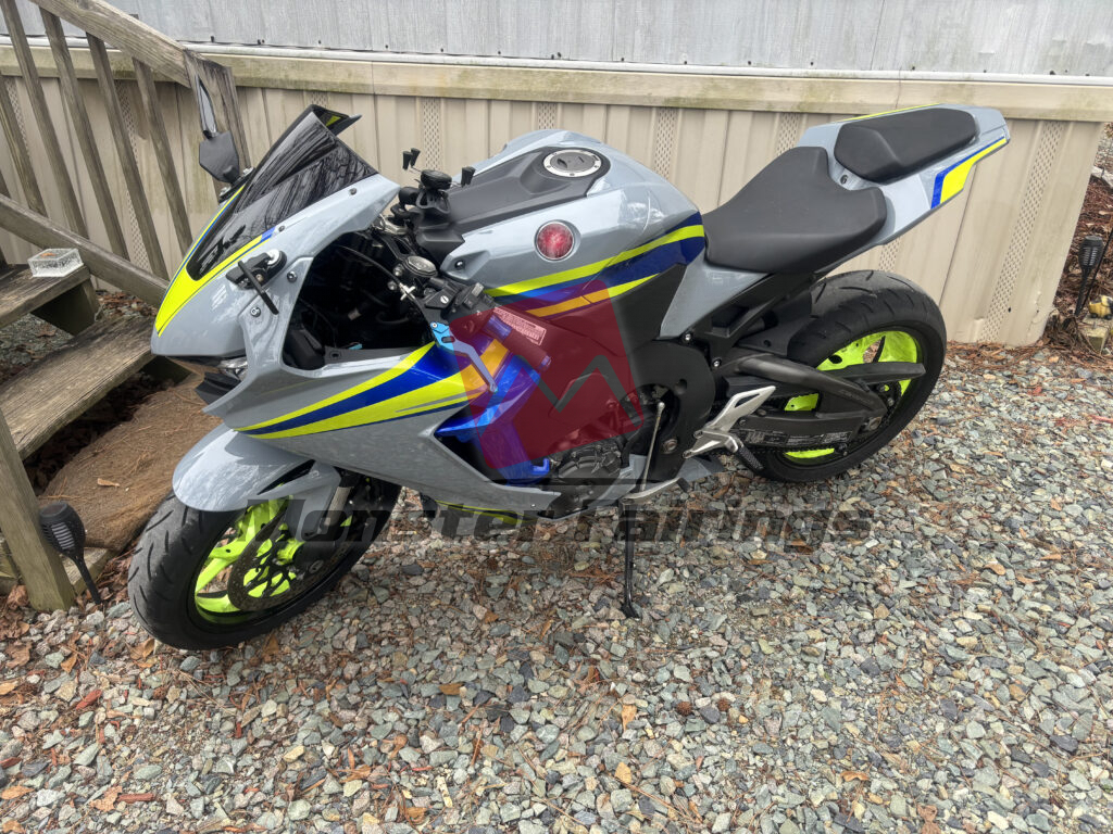 Honda CBR1000RR 2017 - 2025 ABS fairings, Gloss Nardo Gray Blue & Green - high - quality motorcycle kit by Monster Fairings