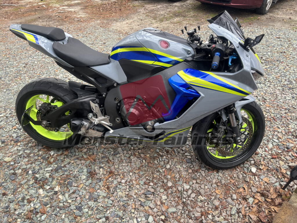 Monster Fairings ABS fairing kit for Honda CBR1000RR 2017 - 2025 - Gloss Nardo Gray Blue & Green, precise OEM fit