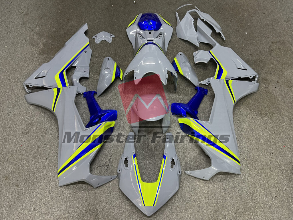 Honda CBR1000RR 2017 - 2025 Gloss Nardo Gray Blue & Green ABS fairings - custom motorcycle bodywork kit by Monster Fairings