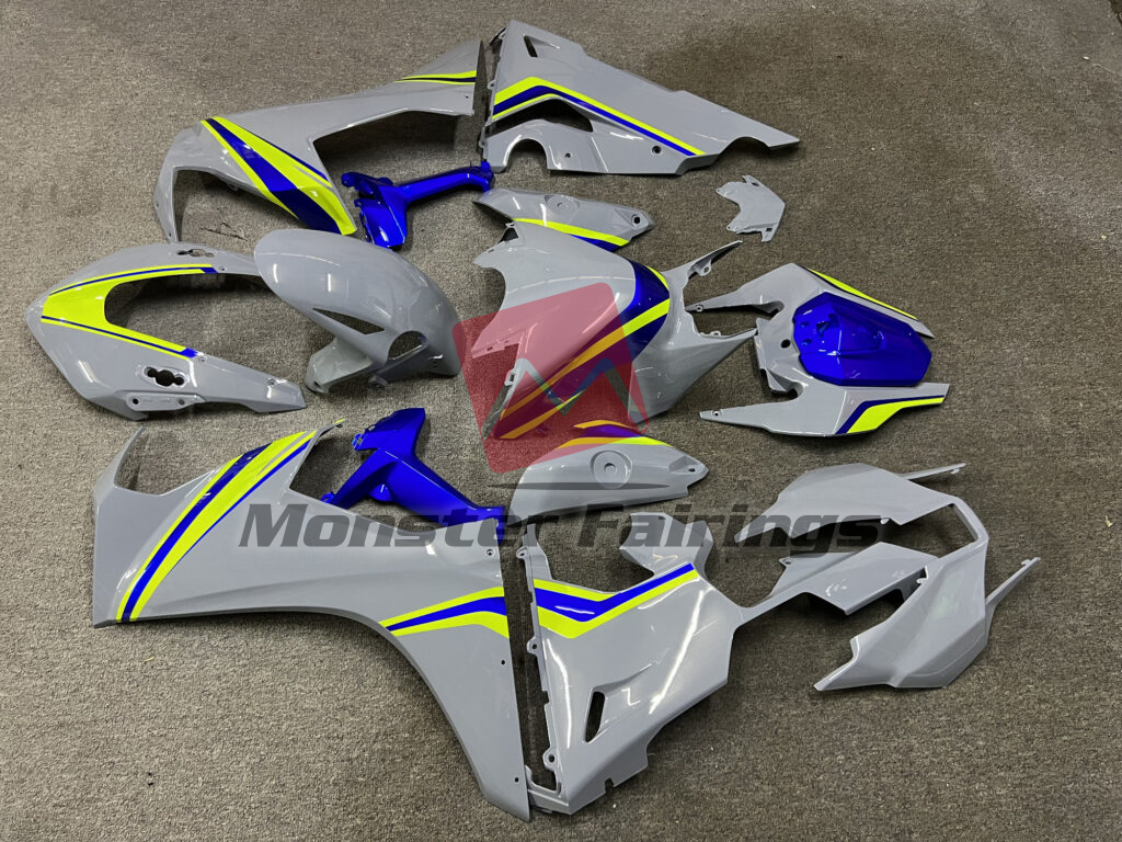 2017 - 2025 Honda CBR1000RR Gloss Nardo Gray Blue & Green fairing set - ABS injection, custom painted by Monster Fairings