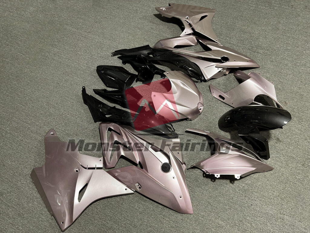 BMW S1000RR custom ABS fairings 2017 - 2018 in Gloss Rose Gold Carbon Fiber Style - durable replacement kit, Monster Fairings