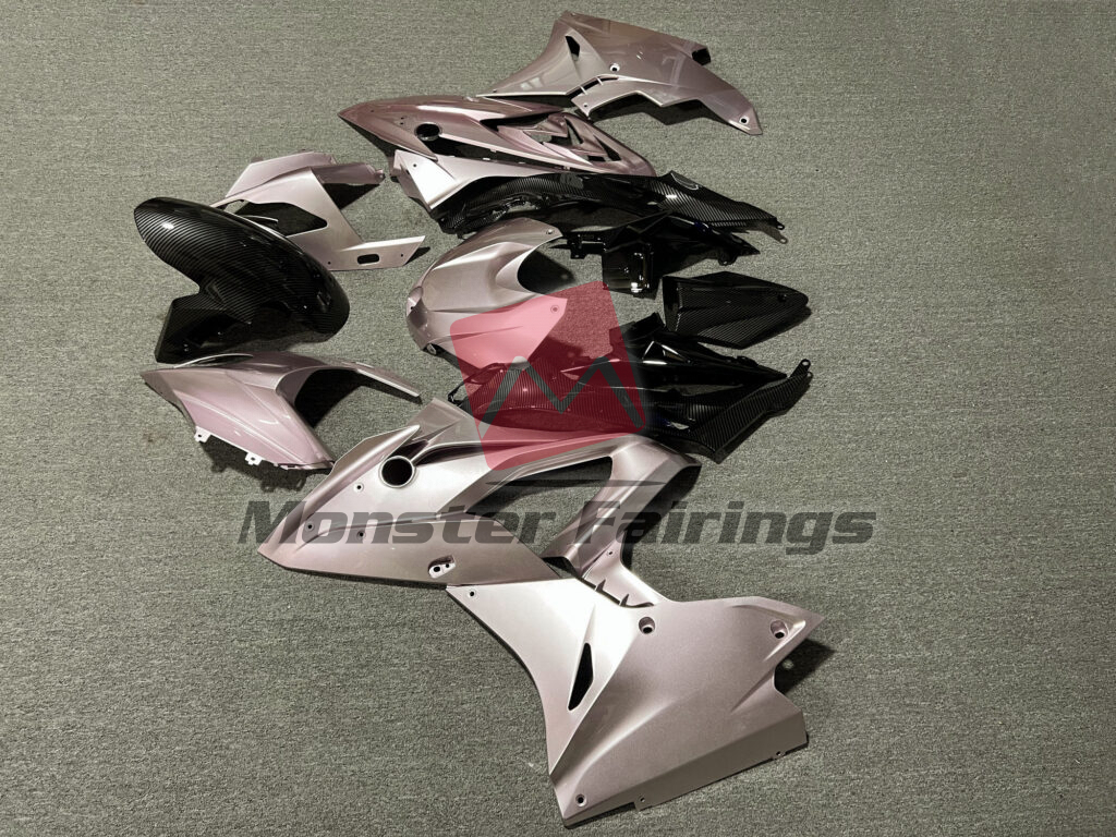 2017 - 2018 BMW S1000RR Gloss Rose Gold Carbon Fiber Style fairing set - ABS injection, custom painted by Monster Fairings