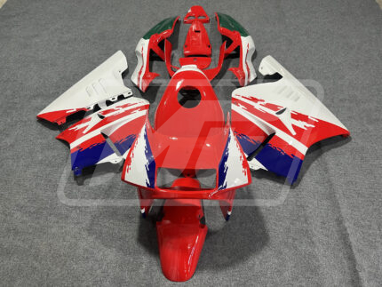 Honda NSR250 1990-1993 Gloss White & Red Blue ABS Fairings | Monster Fairings