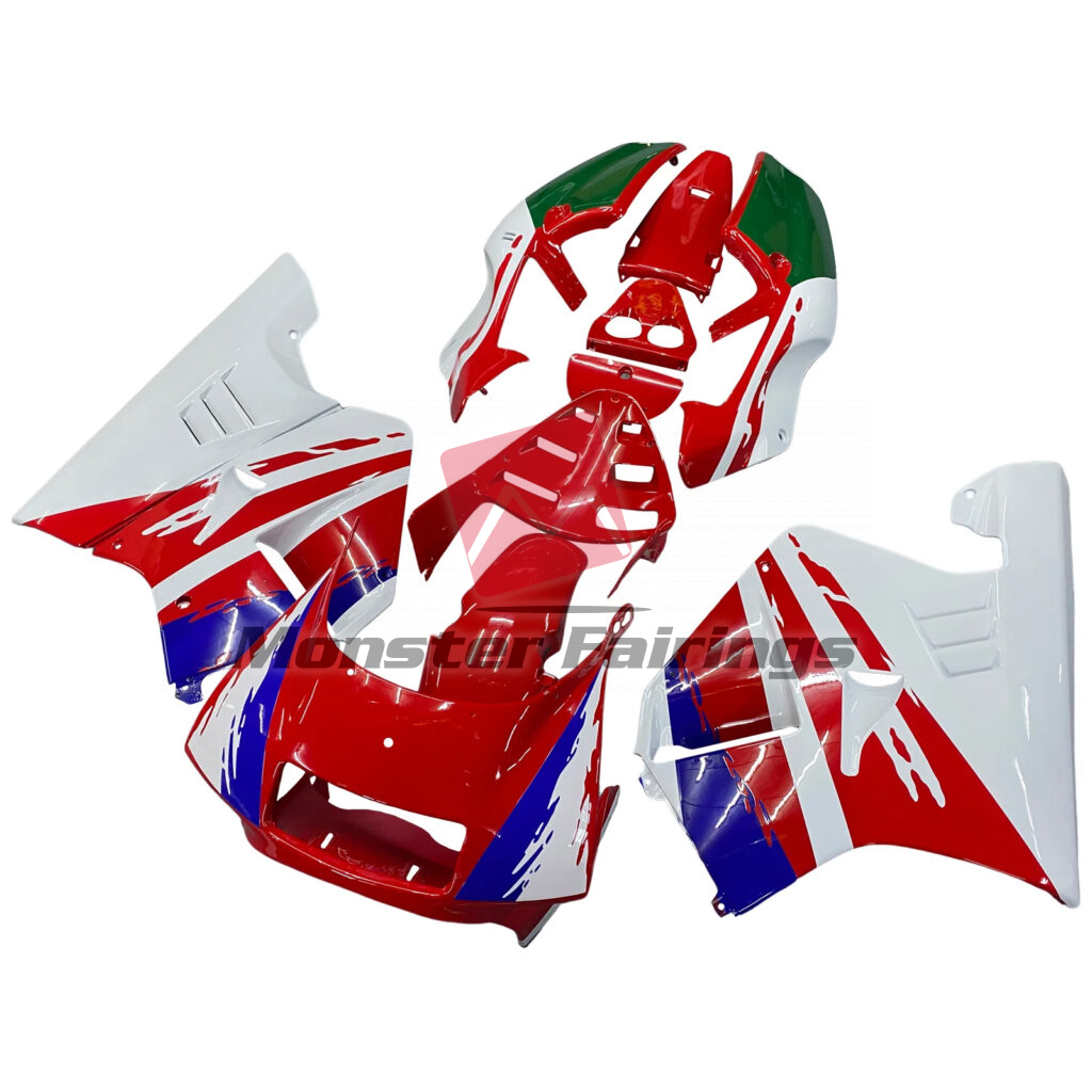 Gloss White & Red Blue ABS fairings for Honda NSR250 1990 - 1993 - premium OEM fit kit by Monster Fairings