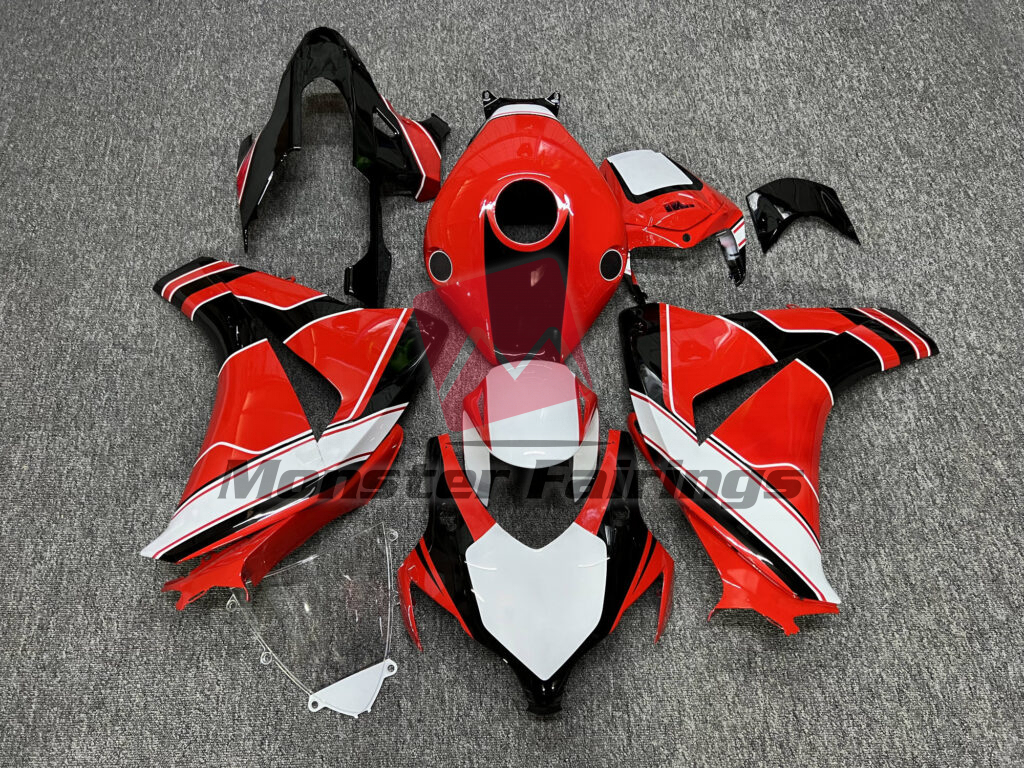 Honda CBR1000RR 2008 - 2011 Gloss Red & Black White ABS fairings - custom motorcycle bodywork kit by Monster Fairings