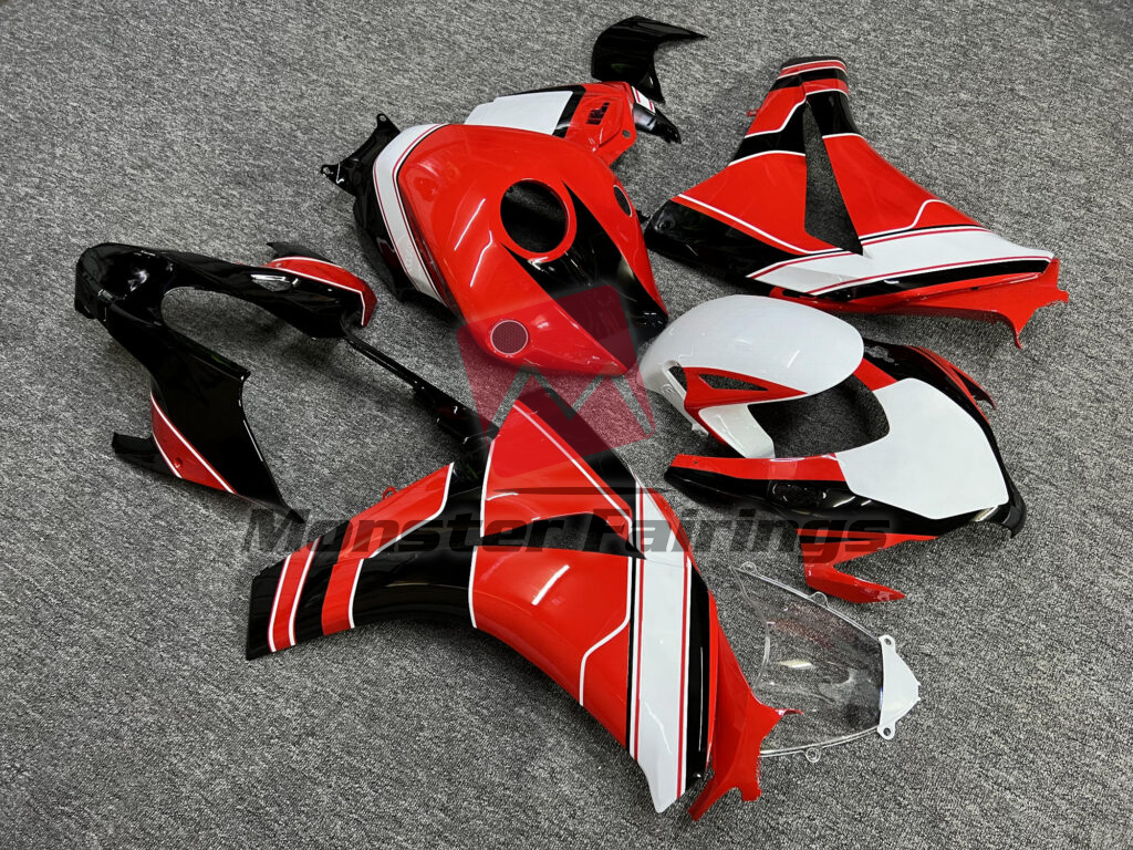 Gloss Red & Black White ABS fairings for Honda CBR1000RR 2008 - 2011 - premium OEM fit kit by Monster Fairings