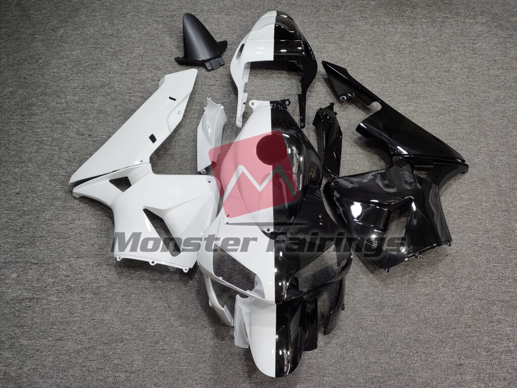 Honda CBR600RR 2003 - 2004 Gloss Black & White Split ABS fairings - custom motorcycle bodywork kit by Monster Fairings