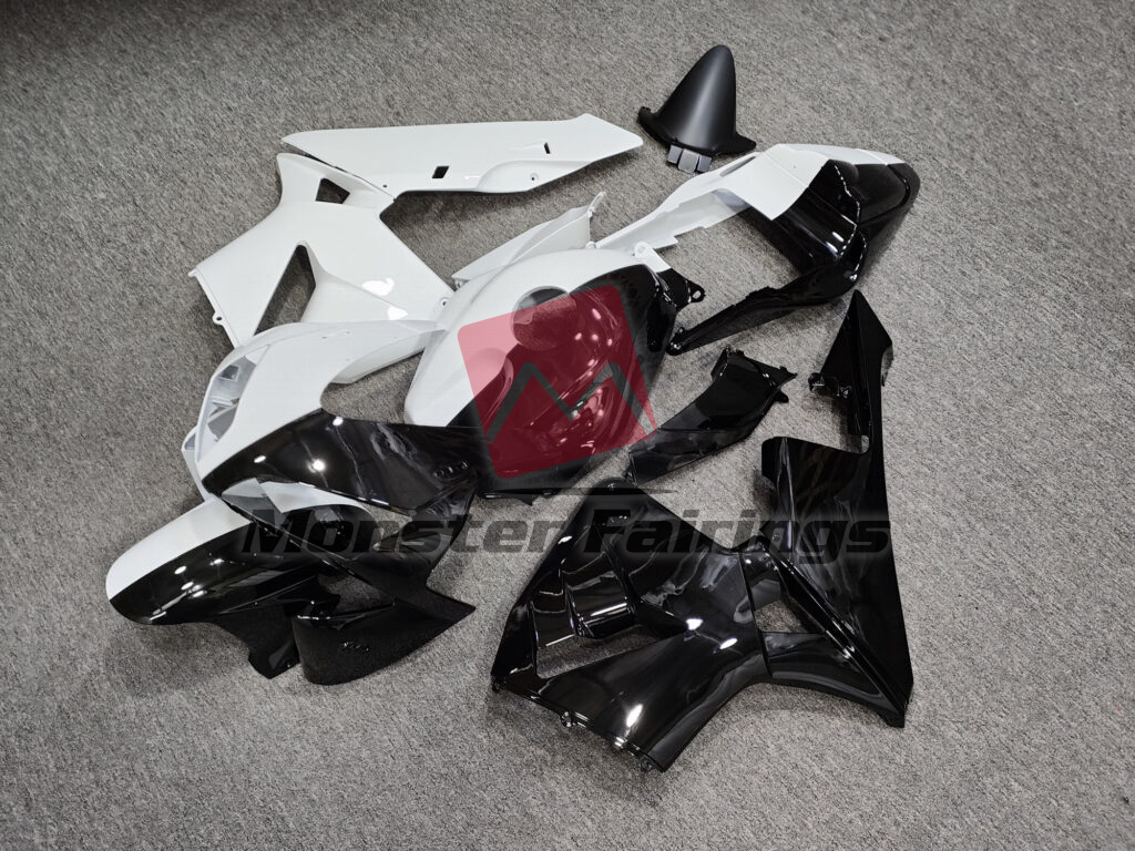 Honda CBR600RR custom ABS fairings 2003 - 2004 in Gloss Black & White Split - durable replacement kit, Monster Fairings