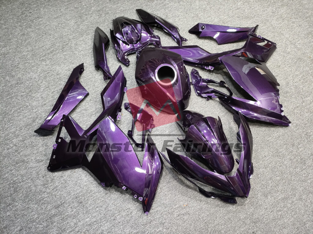 Kawasaki Ninja 400 custom ABS fairings 2018 - 2024 in Gloss Deep Purple - durable replacement kit, Monster Fairings
